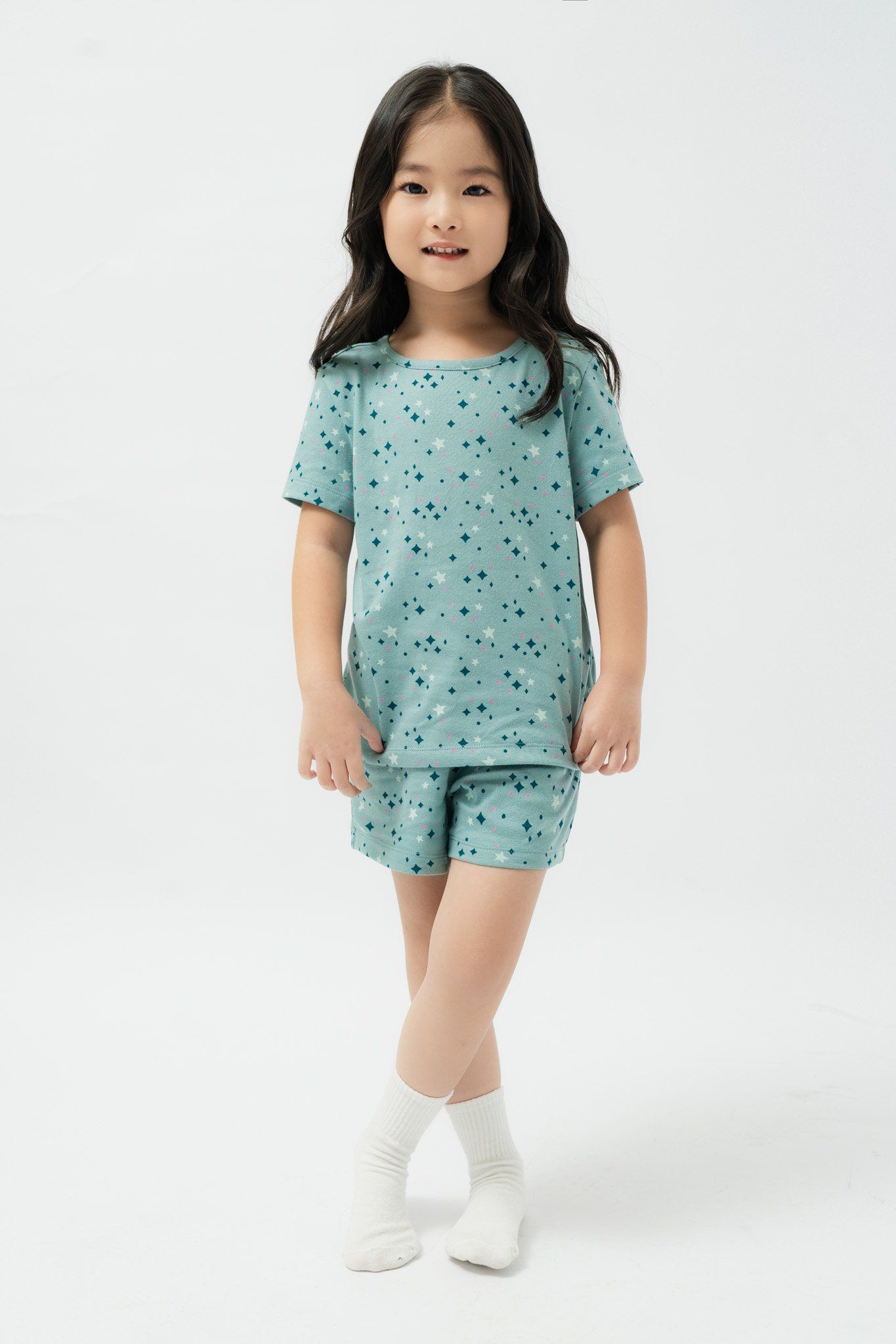  Áo phông bé gái mặc nhà 003A 