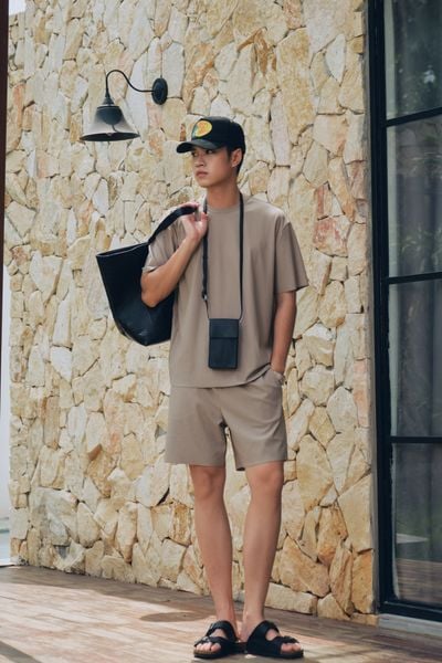  Quần shorts nam vải Ottoman 