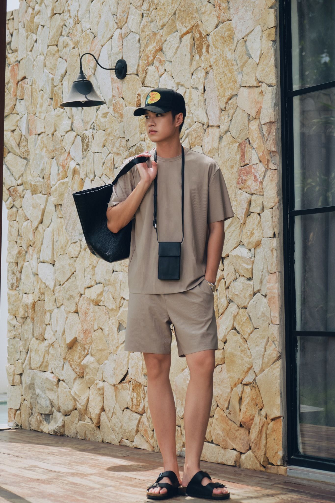  Quần shorts nam vải Ottoman 