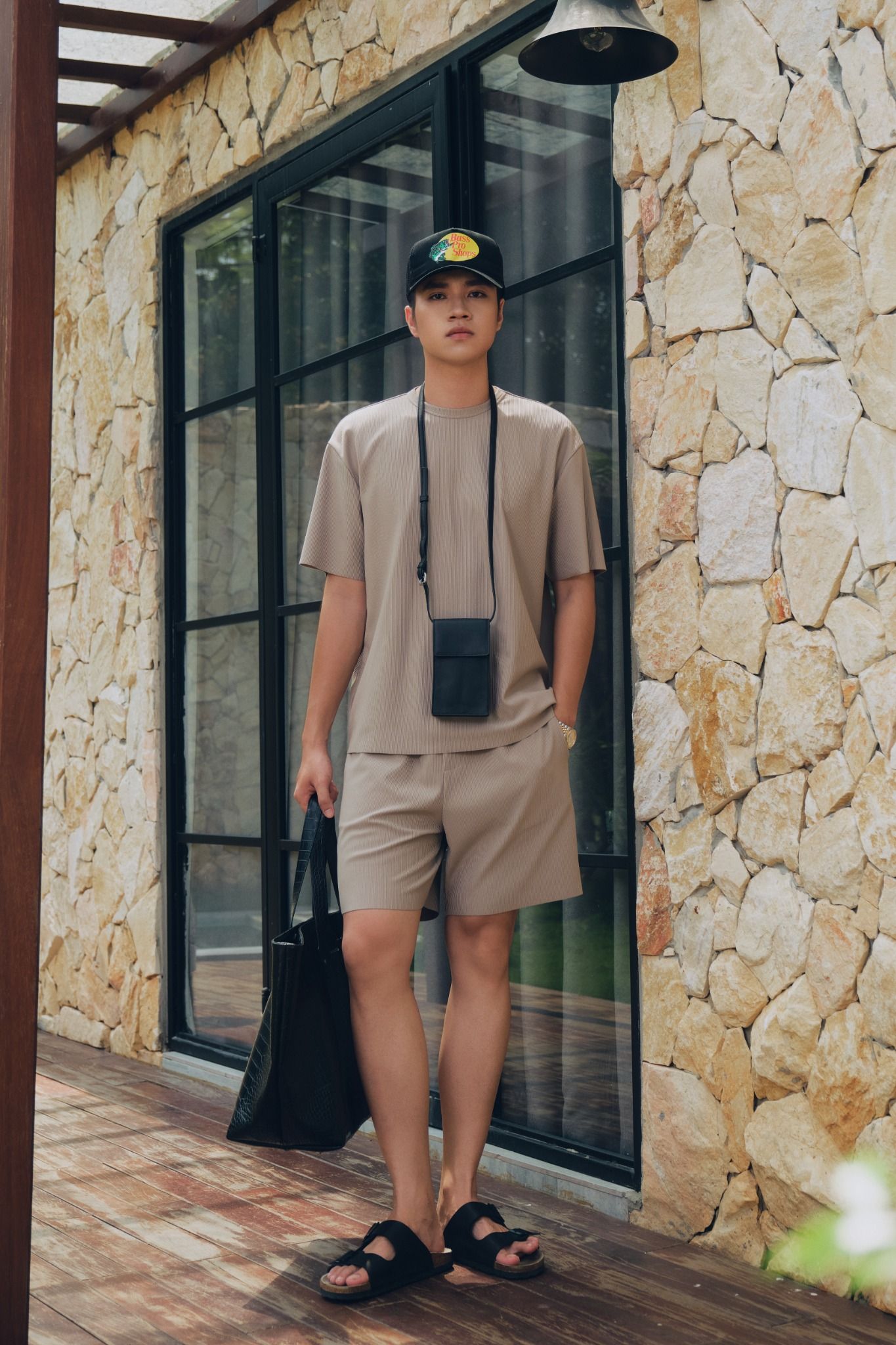  Quần shorts nam vải Ottoman 
