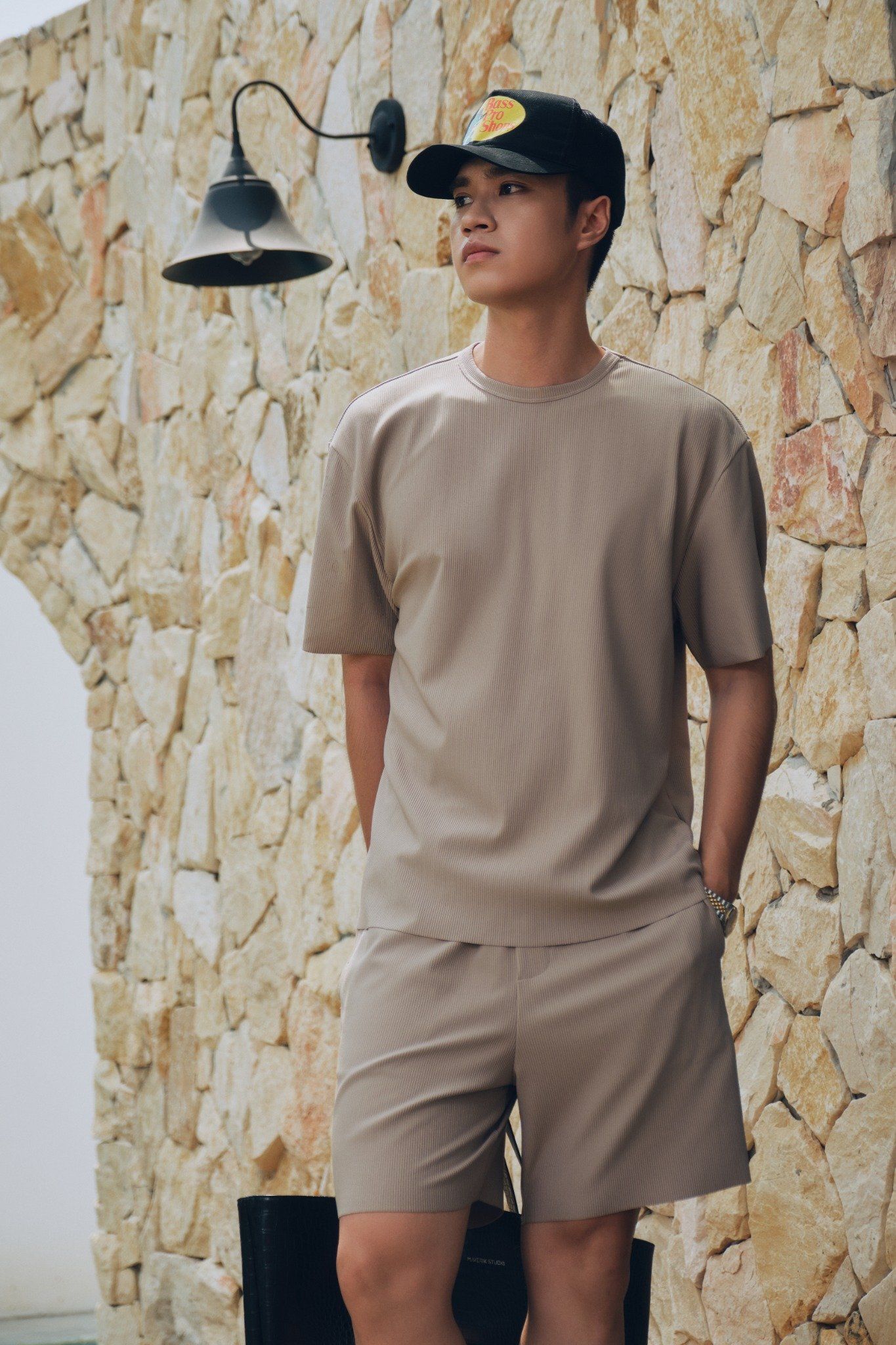  Quần shorts nam vải Ottoman 