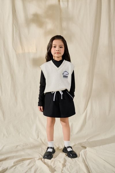  Áo Gilet cho bé vải nỉ thêu logo chú chó 