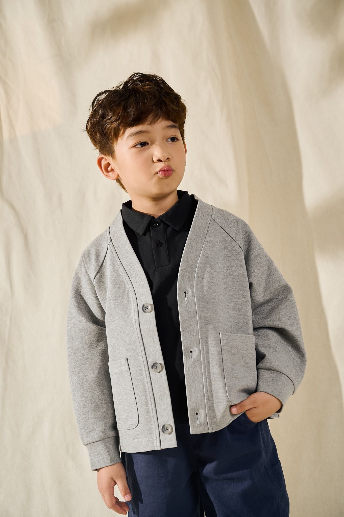  Áo khoác Cardigan cho bé vải Interlock 