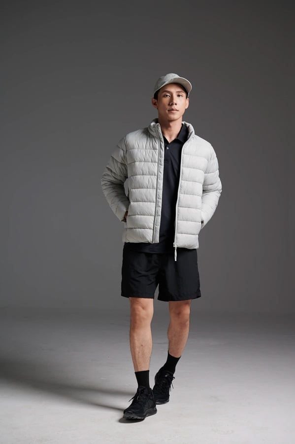  Áo khoác nam chần bông mũ ẩn 