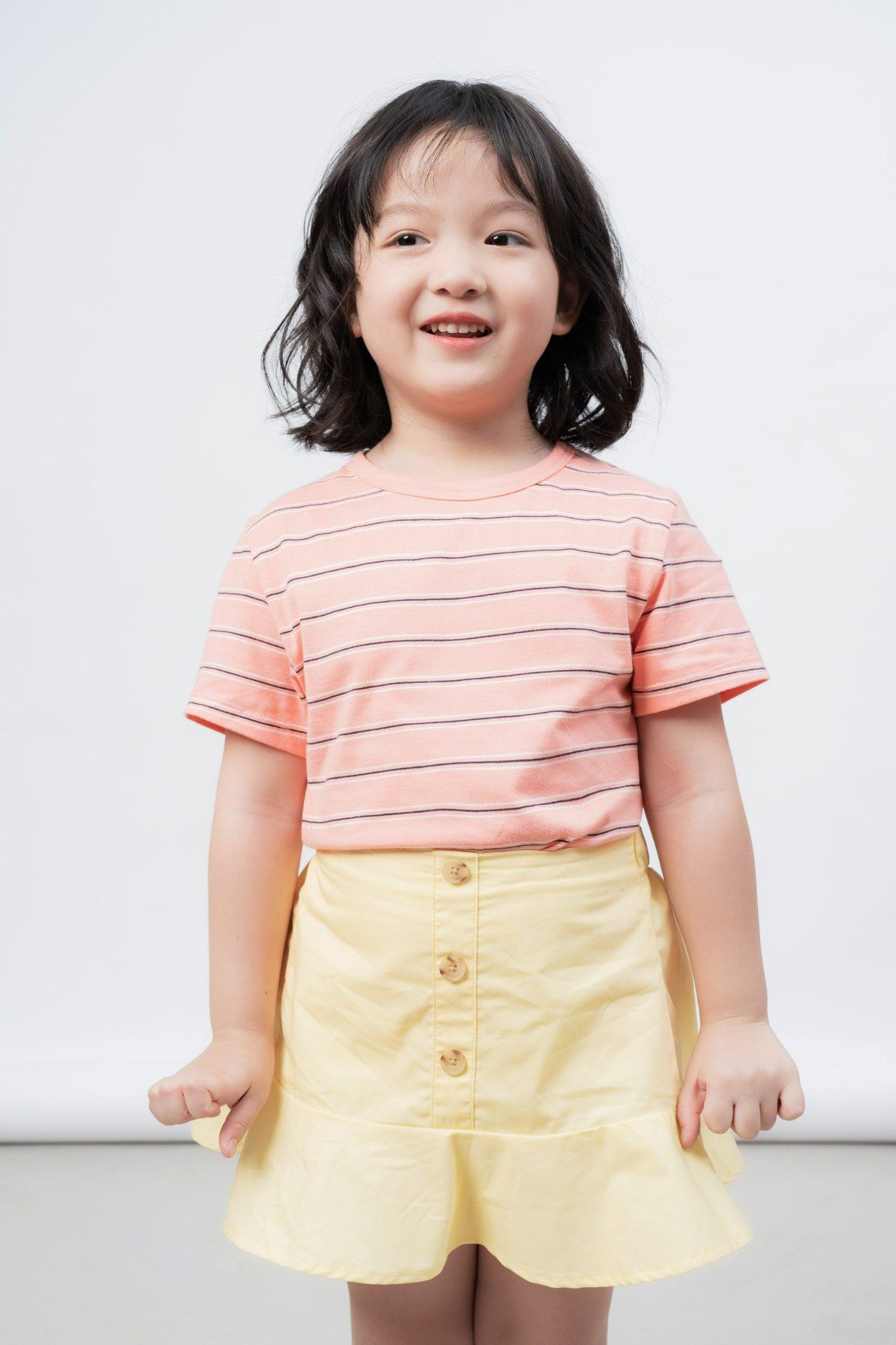  Áo phông trẻ em kẻ dáng basic 