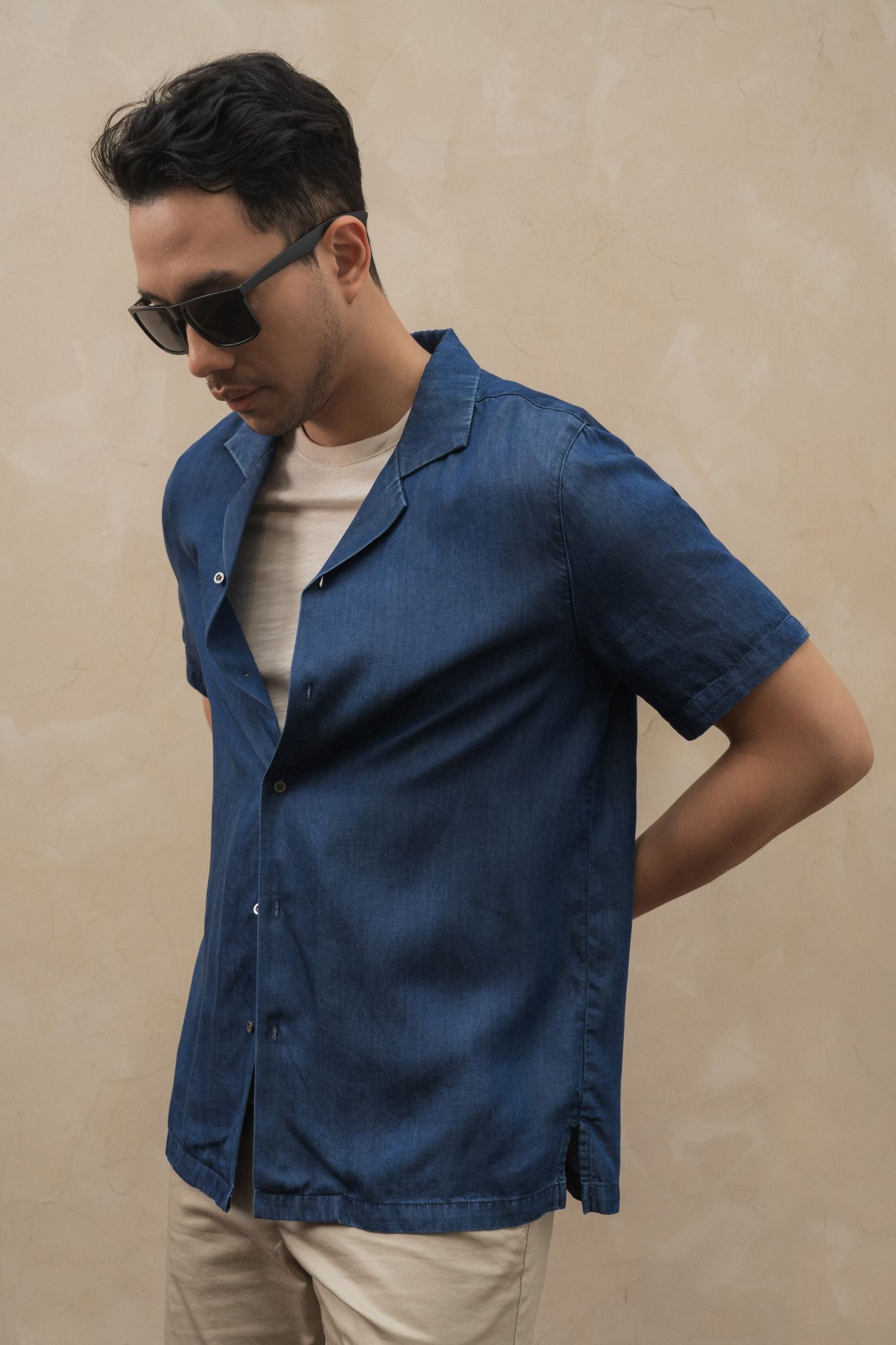 Áo sơ mi denim nam đen dài tay AXH124 Shop áo xuân hè #31 Áo sơ mi denim nam đen dài tay AXH124 Shop áo xuân hè