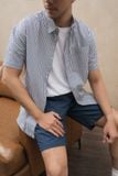  Áo sơ mi nam kẻ ngắn tay có túi ngực 