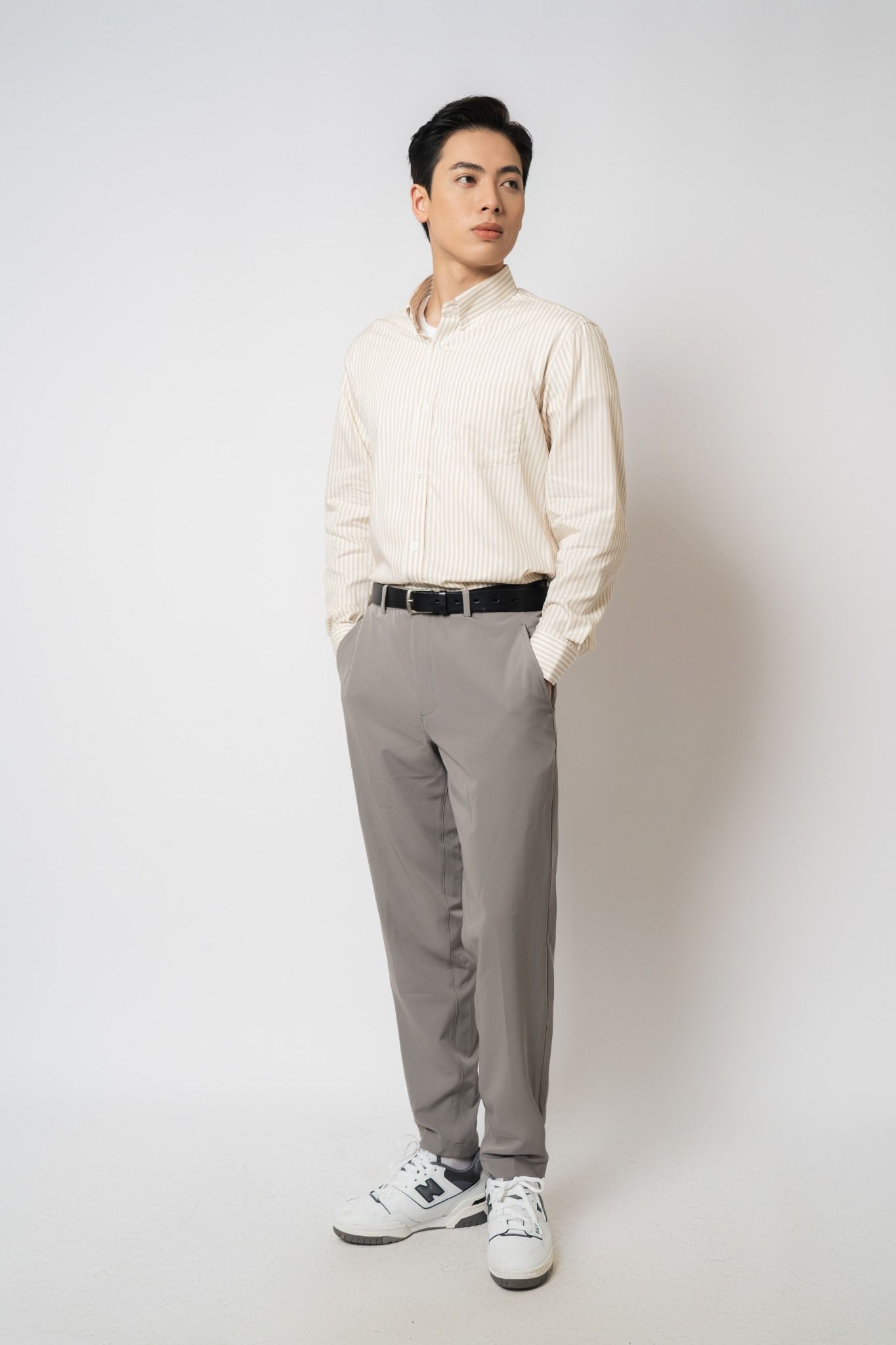  Áo sơ mi nam dài tay cổ button down 