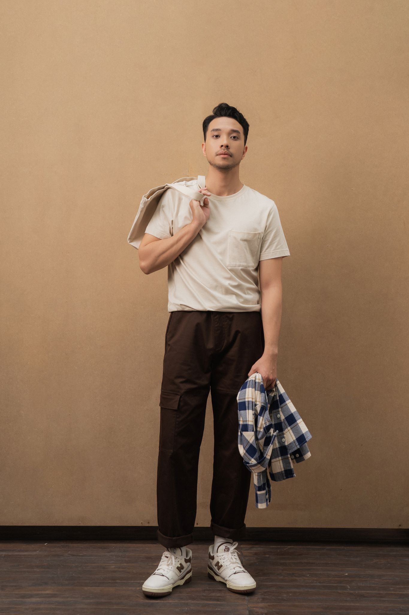  Quần dài nam túi vuông vải twill 