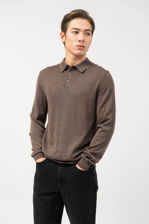  Áo len polo nam lông cừu 