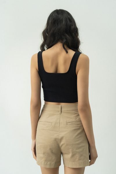  Quần shorts nữ vải khaki dáng chữ A 