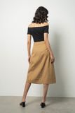  Chân váy quấn midi vải twill 