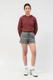  Áo hoodie nữ dáng lửng vải waffle 