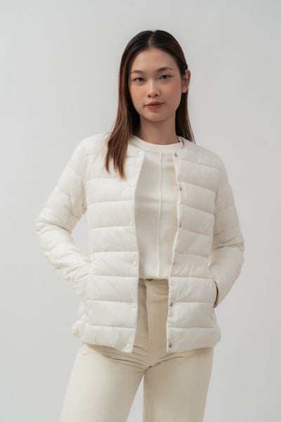  Áo khoác nữ chần bông cài khuy 