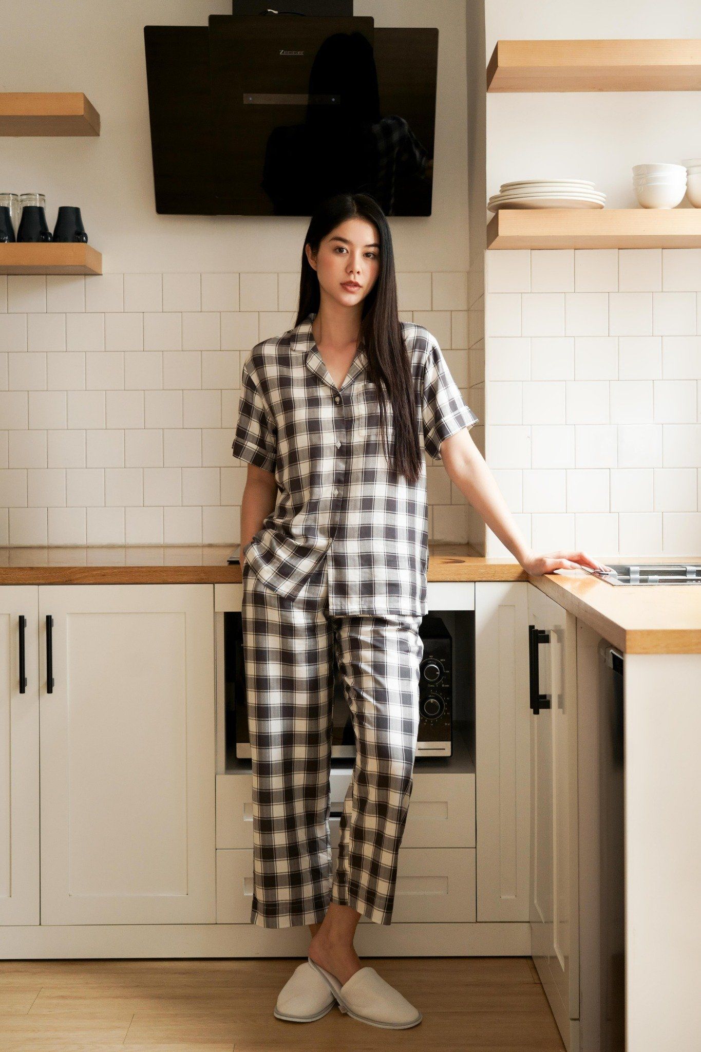  Áo pyjama túi ngực 