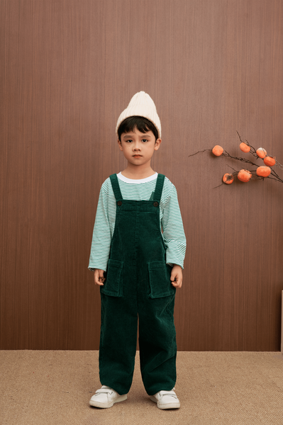  Quần yếm nhung unisex trẻ em 