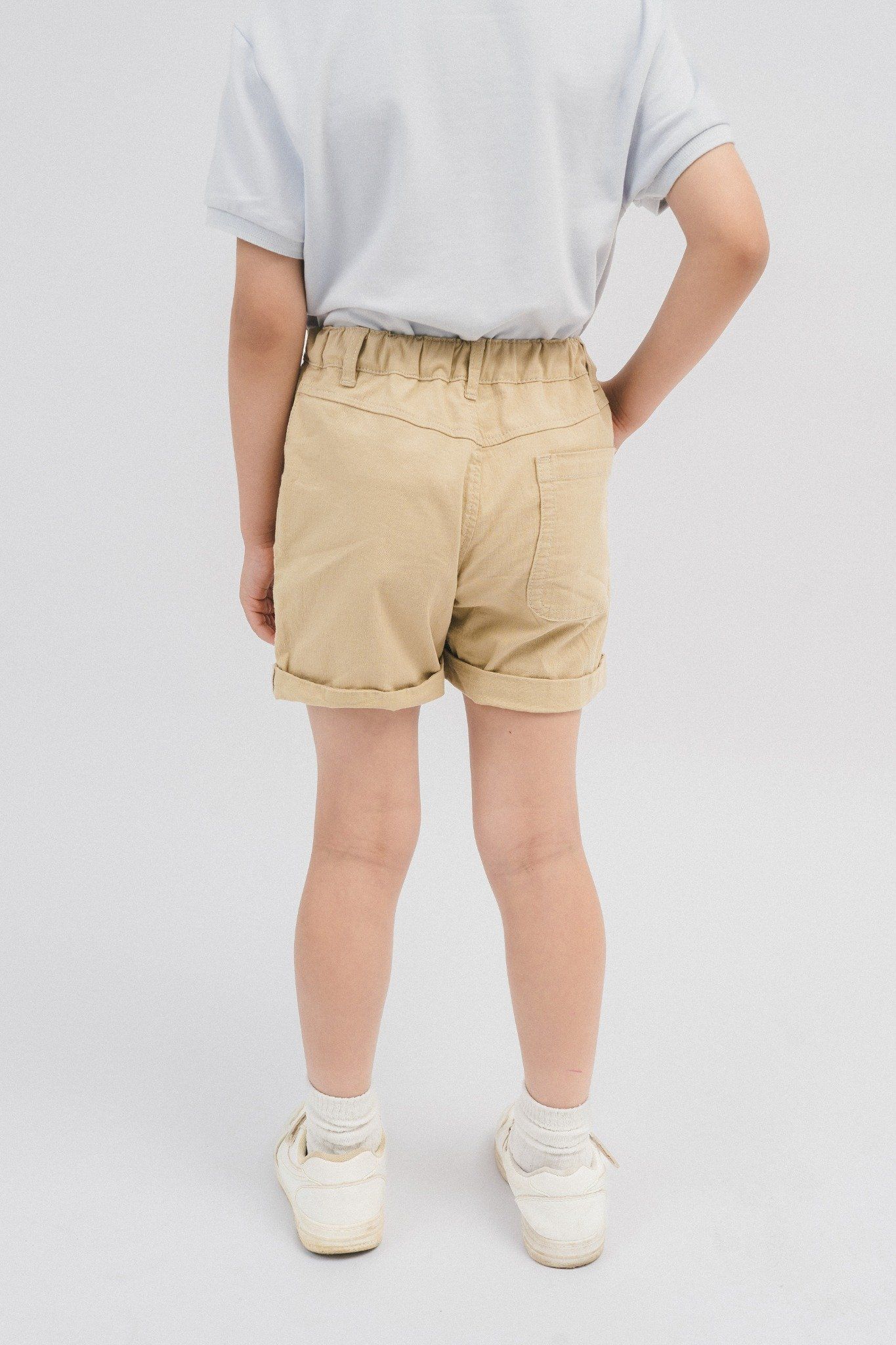  Quần shorts bé trai khaki cạp chun 