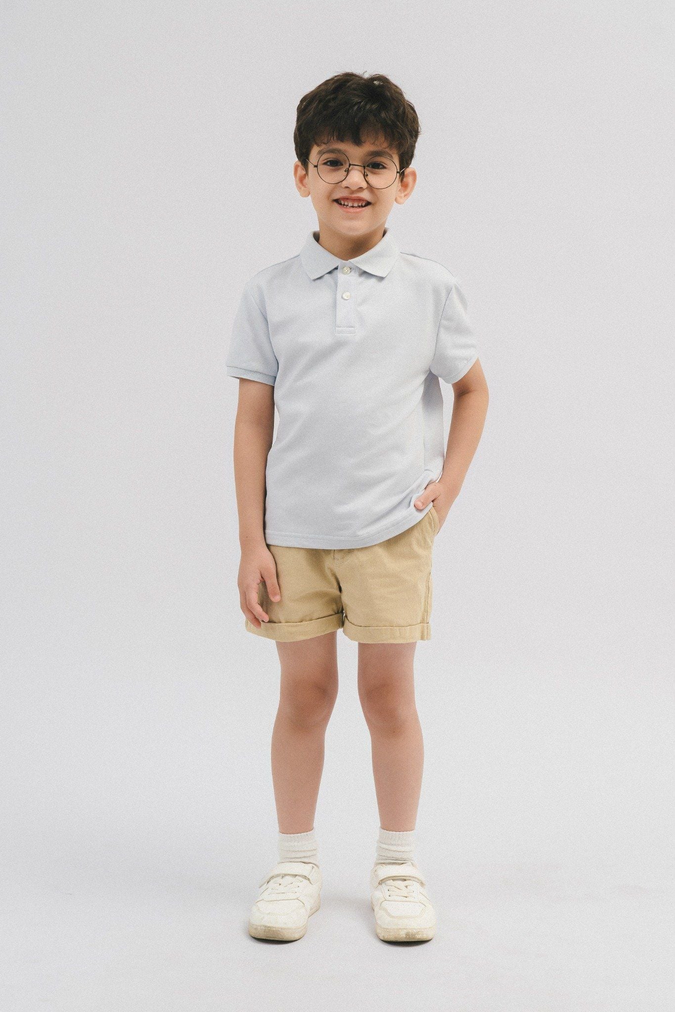  Quần shorts bé trai khaki cạp chun 
