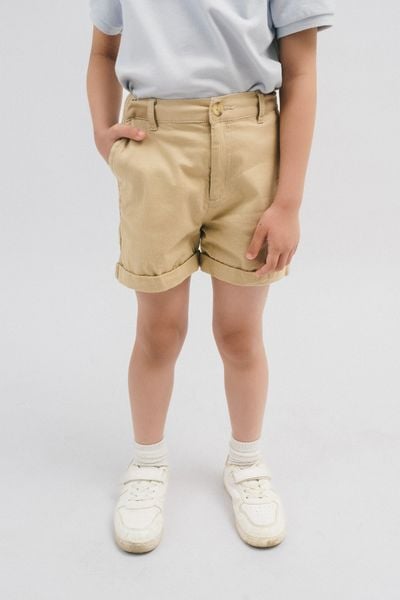  Quần shorts bé trai khaki cạp chun 