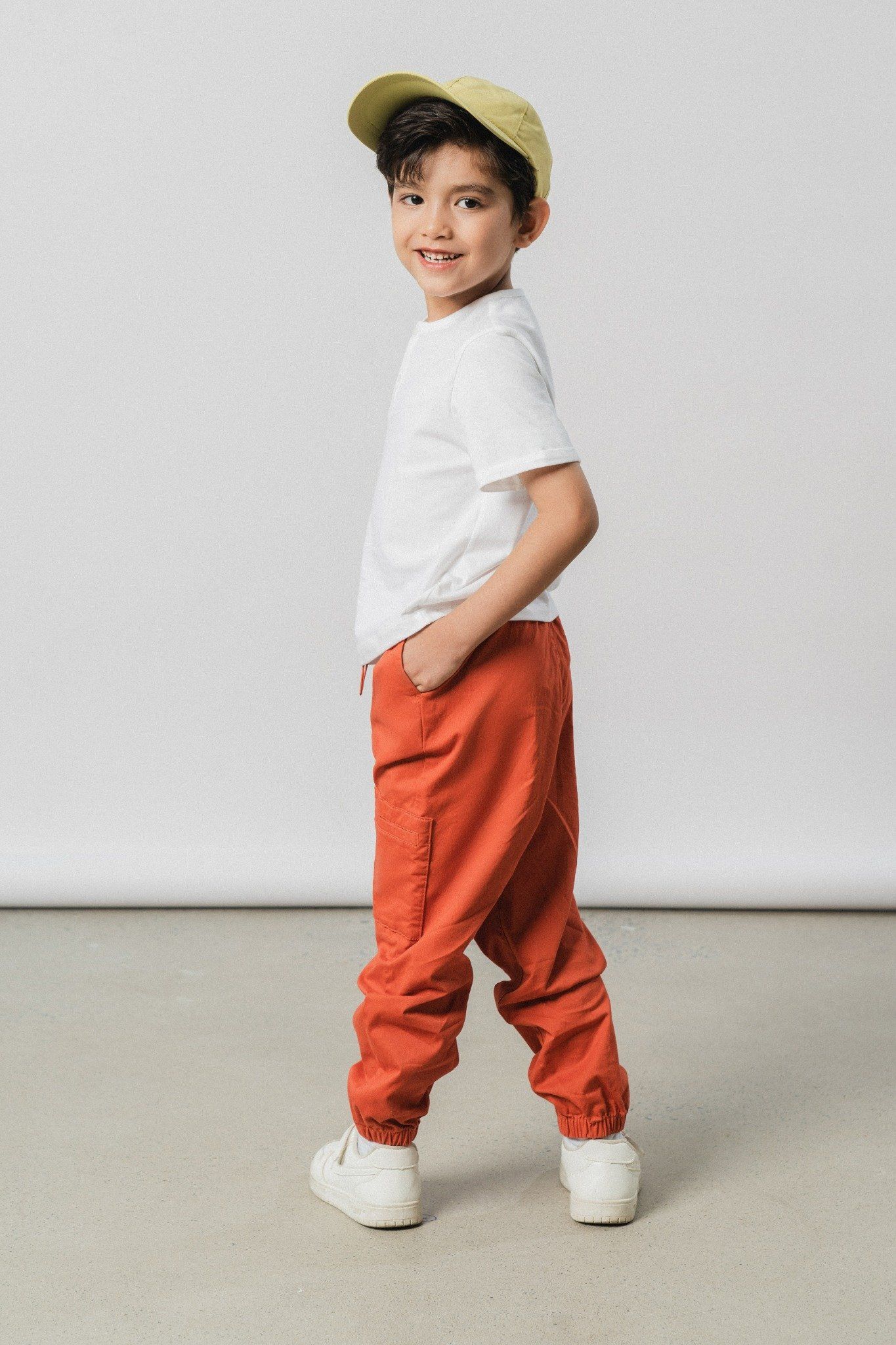  Quần jogger trẻ em túi hộp vải twill 
