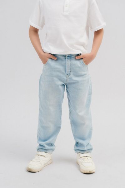 Quần jeans bé trai cạp chun dây rút 
