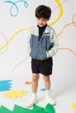  Áo khoác gió hai lớp unisex trẻ em phối màu có mũ 