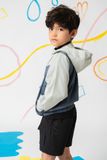  Áo khoác gió hai lớp unisex trẻ em phối màu có mũ 