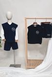  Bộ quần áo gilet bé trai ba chi tiết thêu chữ 