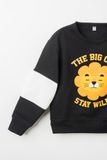  Áo nỉ chui đầu unisex trẻ em phối tay in hình động vật 