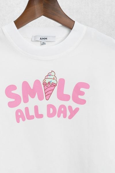  Bộ quần áo Bé Gái in họa tiết Smile All Day vải single 