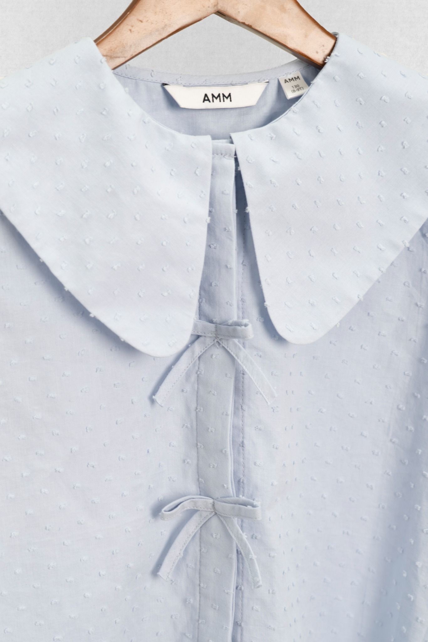  Áo kiểu Bé Gái tay phồng nơ trang trí vải họa tiết 