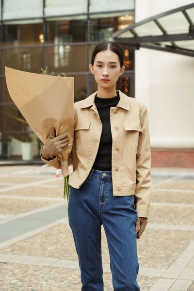  Áo khoác nữ vải khaki 