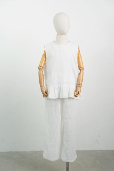  Bộ quần áo Bé Gái vải Linen dáng Regular 