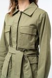  Áo khoác nữ vải khaki túi hộp 