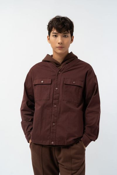  Áo khoác nam khaki cổ V 