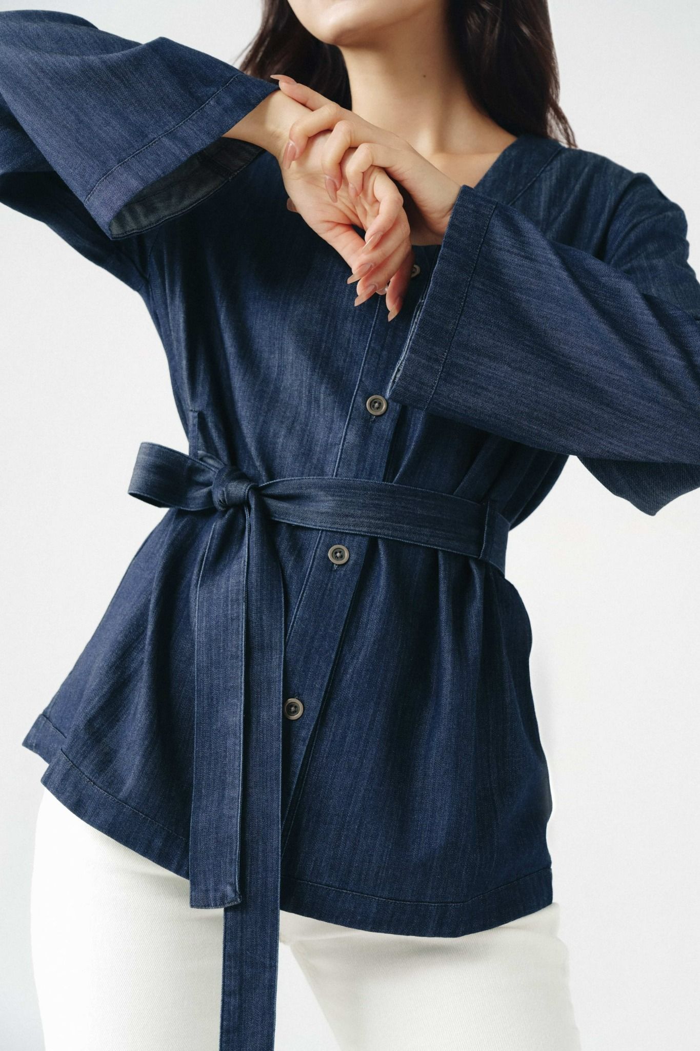  Áo denim nữ dáng kimono 