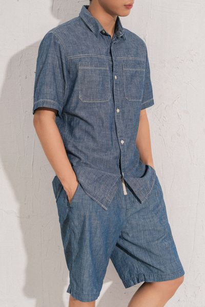  Quần shorts vải chambray 