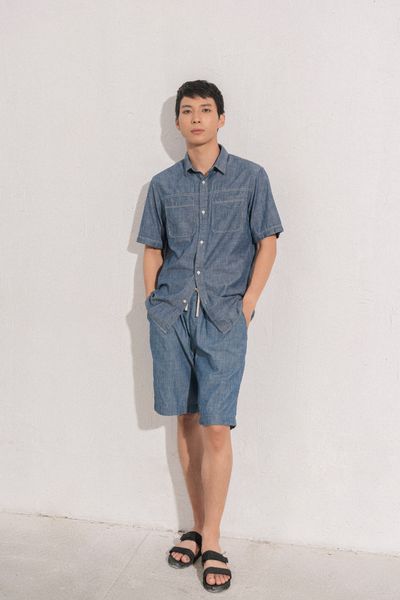  Quần shorts vải chambray 