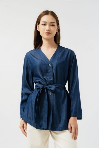  Áo denim nữ dáng kimono 