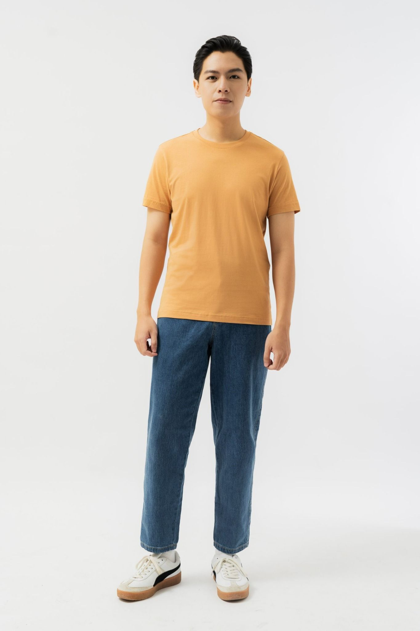  Áo phông nam cổ tròn vải cotton hữu cơ 