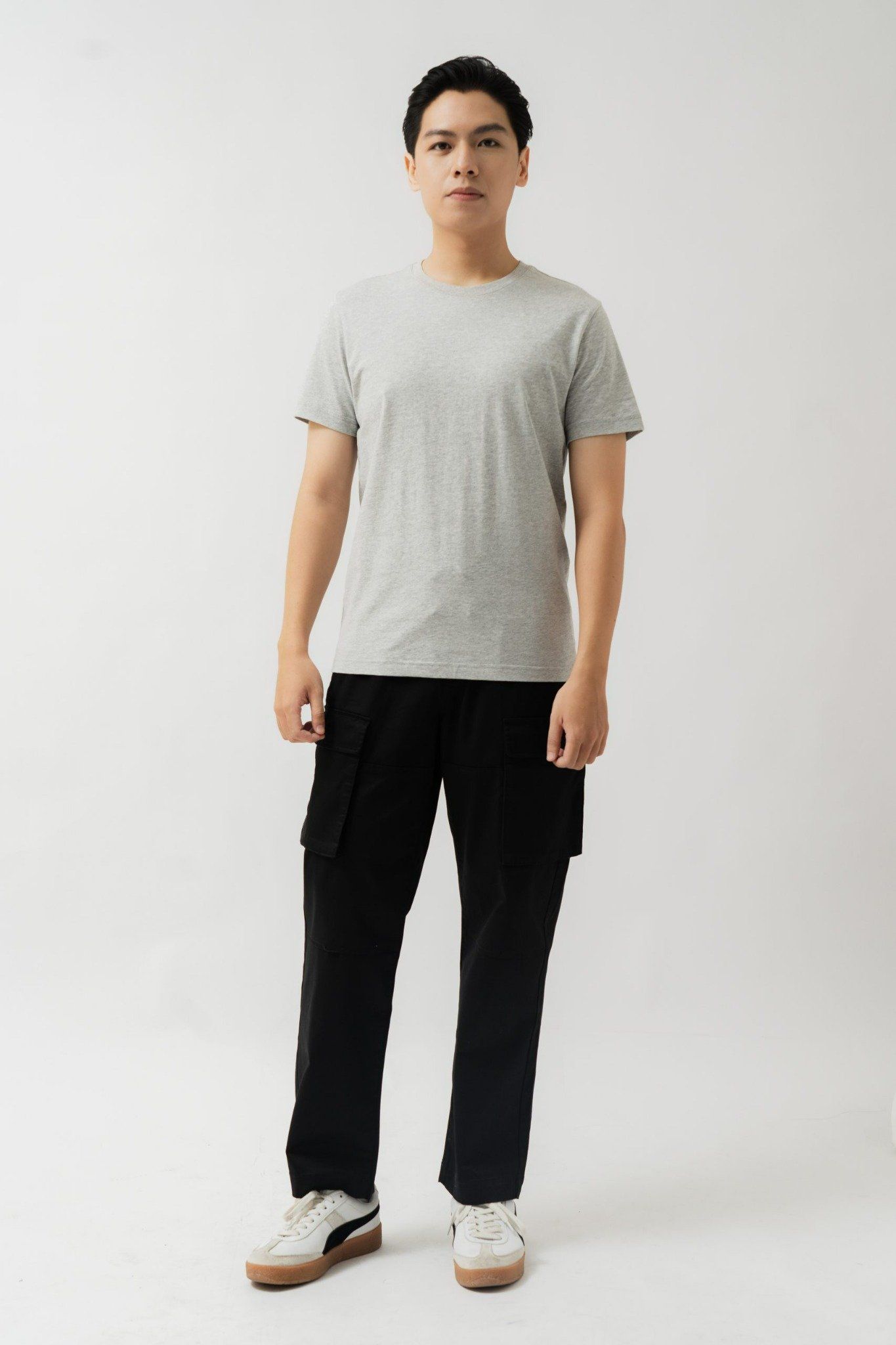  Áo phông nam cổ tròn vải cotton hữu cơ 