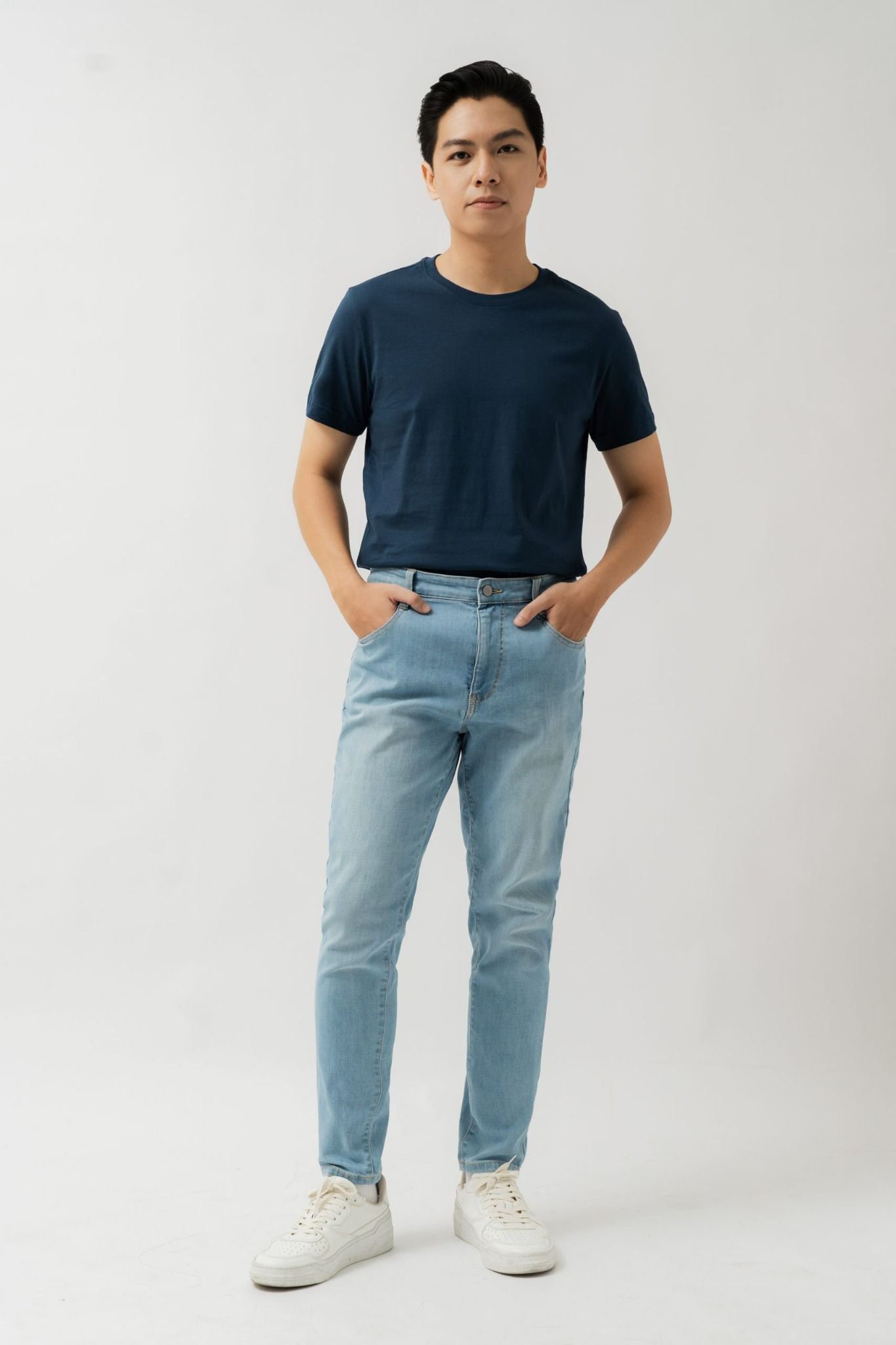  Áo phông nam cổ tròn vải cotton hữu cơ 