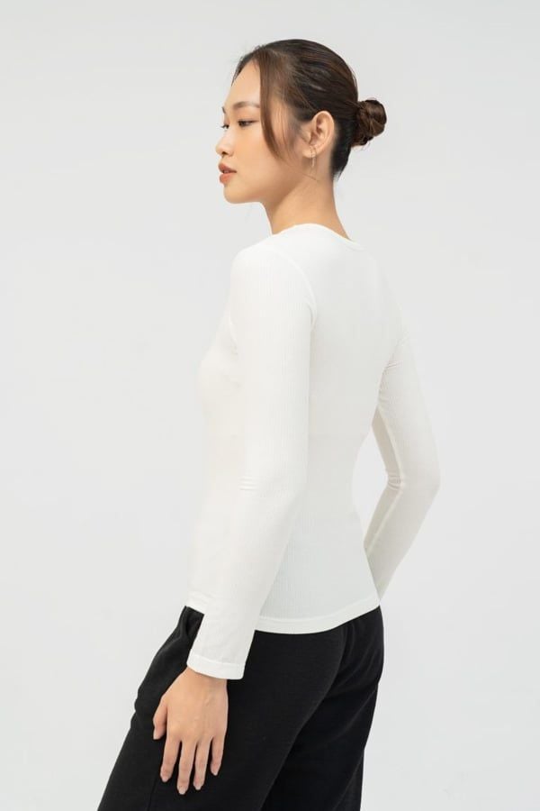  Áo nữ dài tay vải rib 