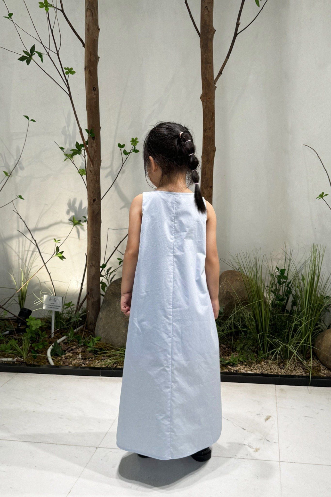  Váy hai dây Midi Bé Gái chi tiết nơ nhỏ vải Poplin 