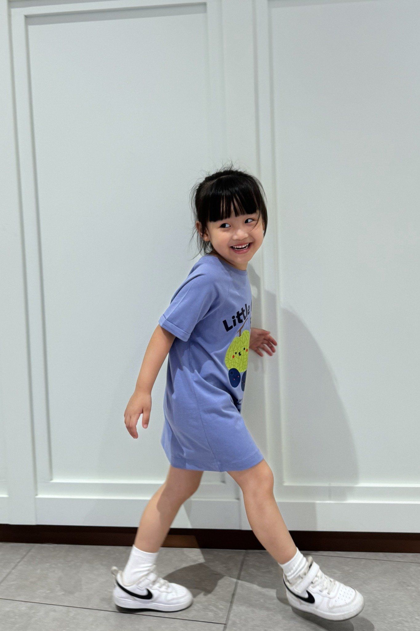  Váy bé gái dáng xuông vải cotton hữu cơ in họa tiết Fruit 