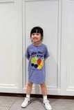  Váy bé gái dáng xuông vải cotton hữu cơ in họa tiết Fruit 