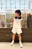  Bộ quần áo Bé Gái phối cổ vải Pique in họa tiết con thuyển 