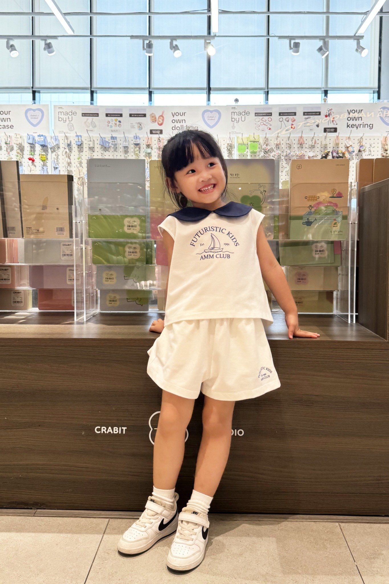  Bộ quần áo Bé Gái phối cổ vải Pique in họa tiết con thuyển 