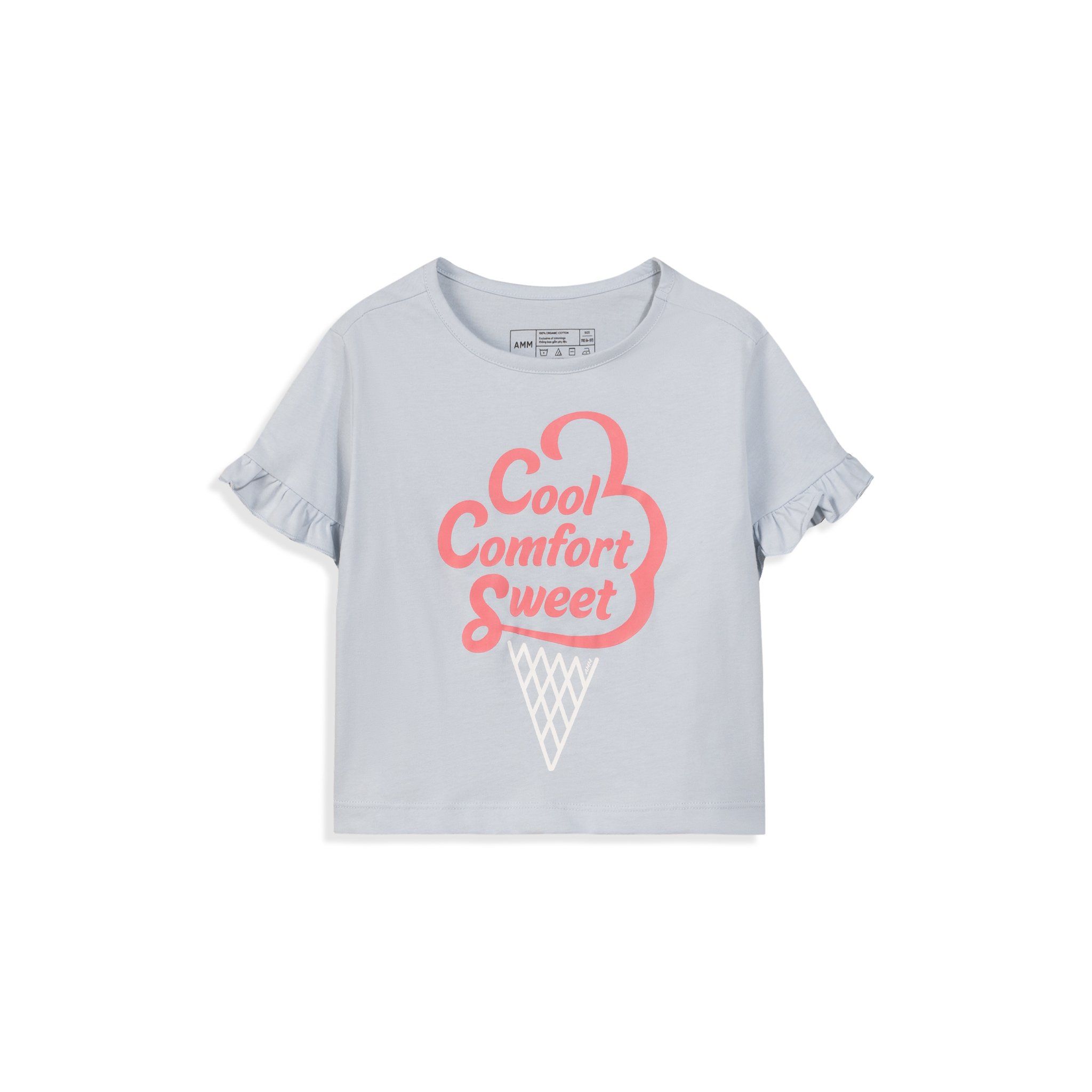  Áo t shirt bé gái hình kem 