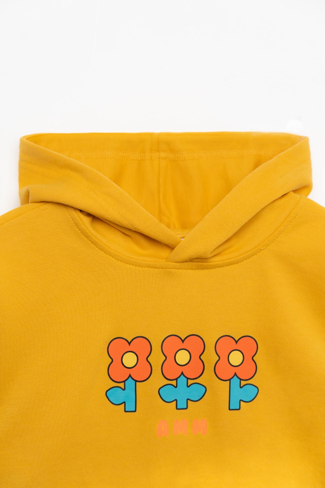  Áo nỉ chui đầu có mũ bé gái in hình bông hoa 